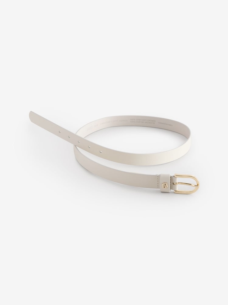 BOSS White Scarlet Leather Belt - Image 3 of 3