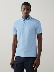 BOSS Blue Sky Relaxed Fit Tipped Collar Polo Shirt - Image 1 of 4
