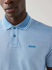 BOSS Blue Sky Relaxed Fit Tipped Collar Polo Shirt - Image 3 of 4