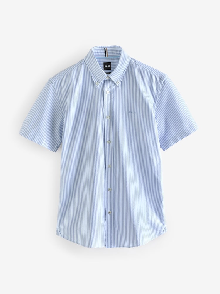 BOSS Sky Blue Roan Slim-Fit Shirt - Image 5 of 5