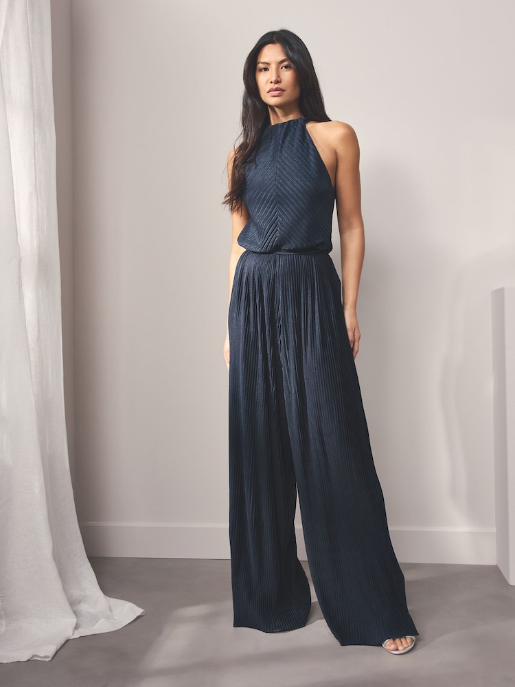 BOSS Halterneck Pleated Jumpsuit - Imagen 1 de 5