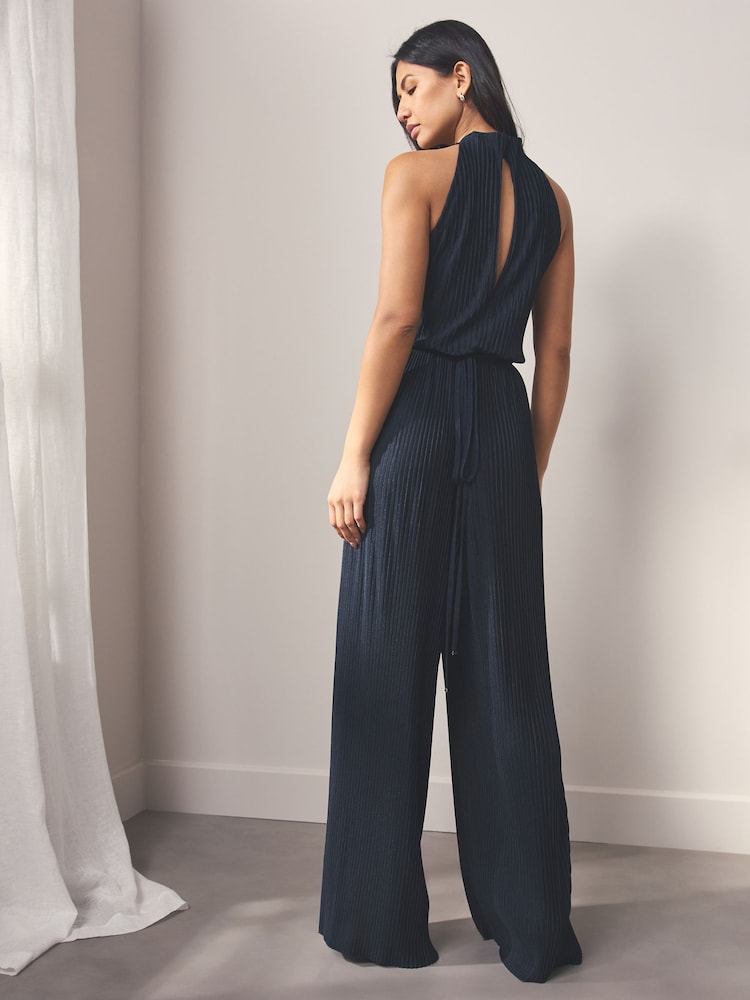 BOSS Halterneck Pleated Jumpsuit - Imagen 2 de 5