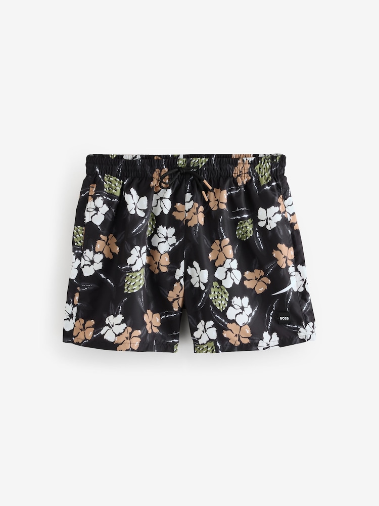 BOSS Black Piranha Printed Swim Shorts - Image 1 of 4