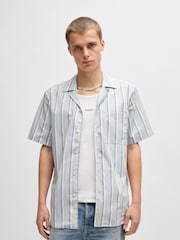 HUGO Grey Relaxed Fit Ellino 100% Cotton Shirt - Image 1 of 6
