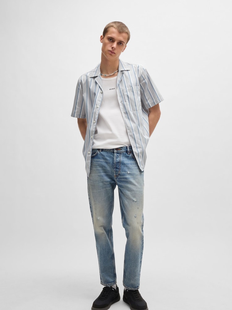 HUGO Grey Relaxed Fit Ellino 100% Cotton Shirt - Image 3 of 6