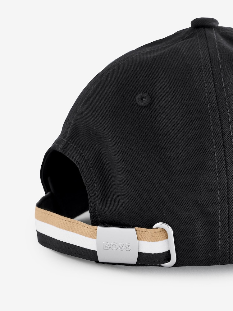 BOSS Black Embroidered Logo 100% Cotton Cap - Image 2 of 3 BOSS Black Embroidered Logo 100% Cotton Cap - Image 2 of 3