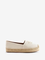 BOSS Cream Logo Espadrilles Shoes - Image 1 of 5