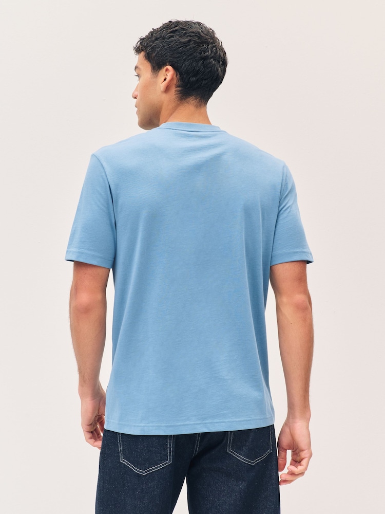BOSS Blue Regular Fit Cotton Graphic Print T-Shirt - Image 2 of 5