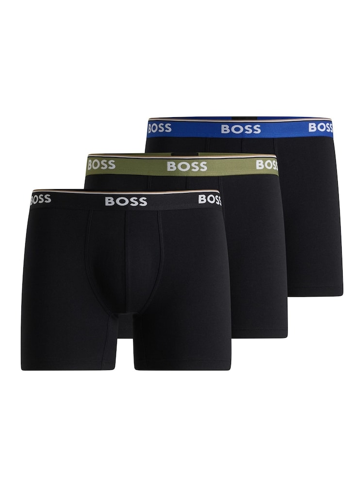 Черный - BOSS Power Logo Boxers 3 Pack - Image 1 of 7