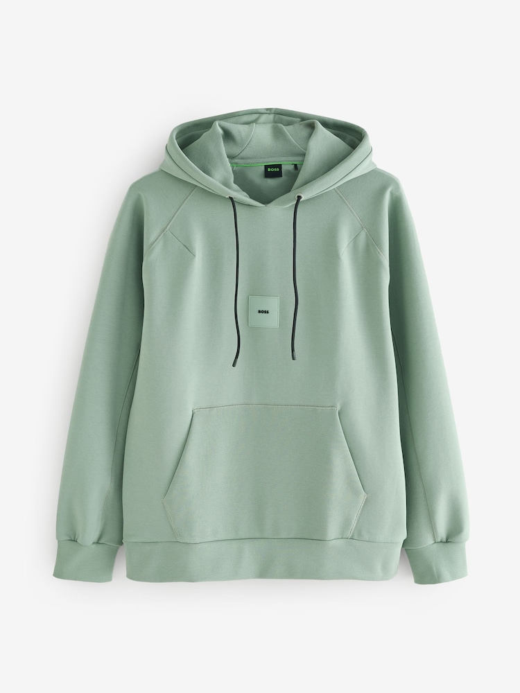 Зеленый - BOSS Regular-Fit Box Logo Hoodie - Image 4 of 4