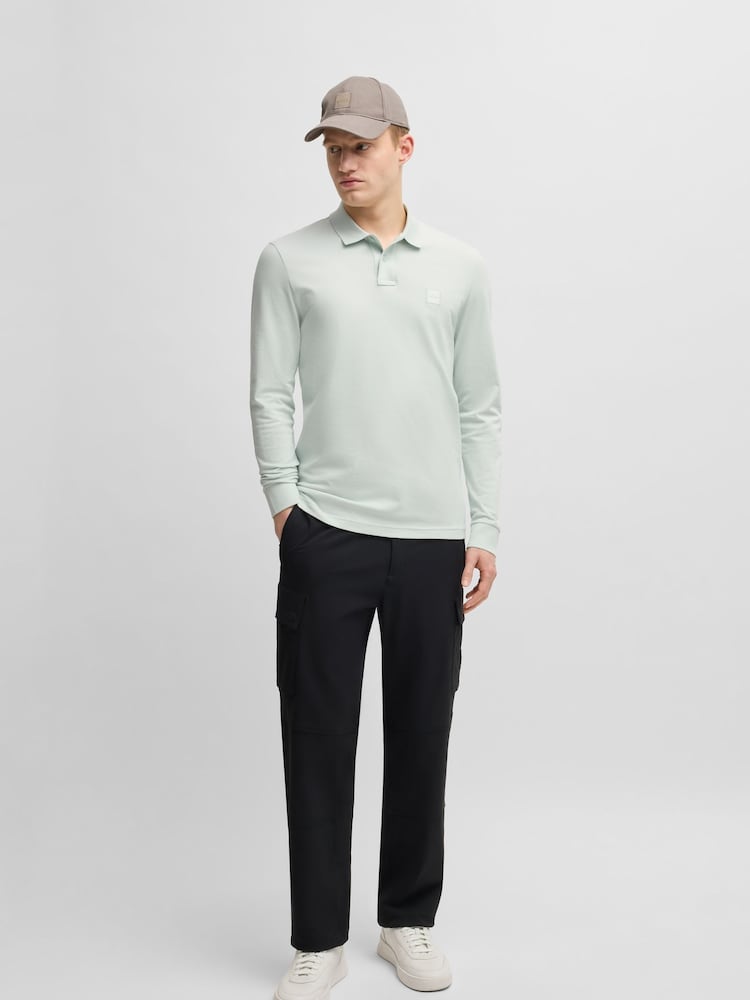 BOSS Blue Paaserby Long Sleeve Polo Shirt - Image 2 of 7