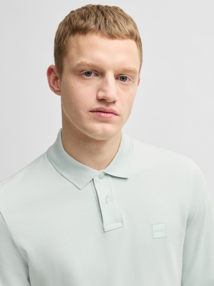 Grün - BOSS Paaserby Long Sleeve Polo Shirt - Image 4 of 7