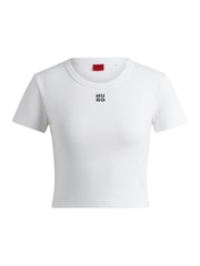 HUGO White Logo Cropped Baby T-Shirt - Image 1 of 1
