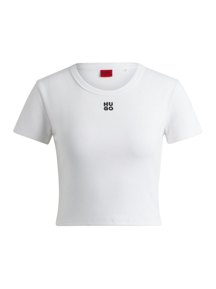 HUGO White Logo Cropped Baby T-Shirt - Image 1 of 1