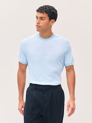 BOSS Light Blue Regular-Fit Crew Neck T-Shirt - Image 3 of 6
