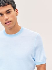 BOSS Light Blue Regular-Fit Crew Neck T-Shirt - Image 4 of 6
