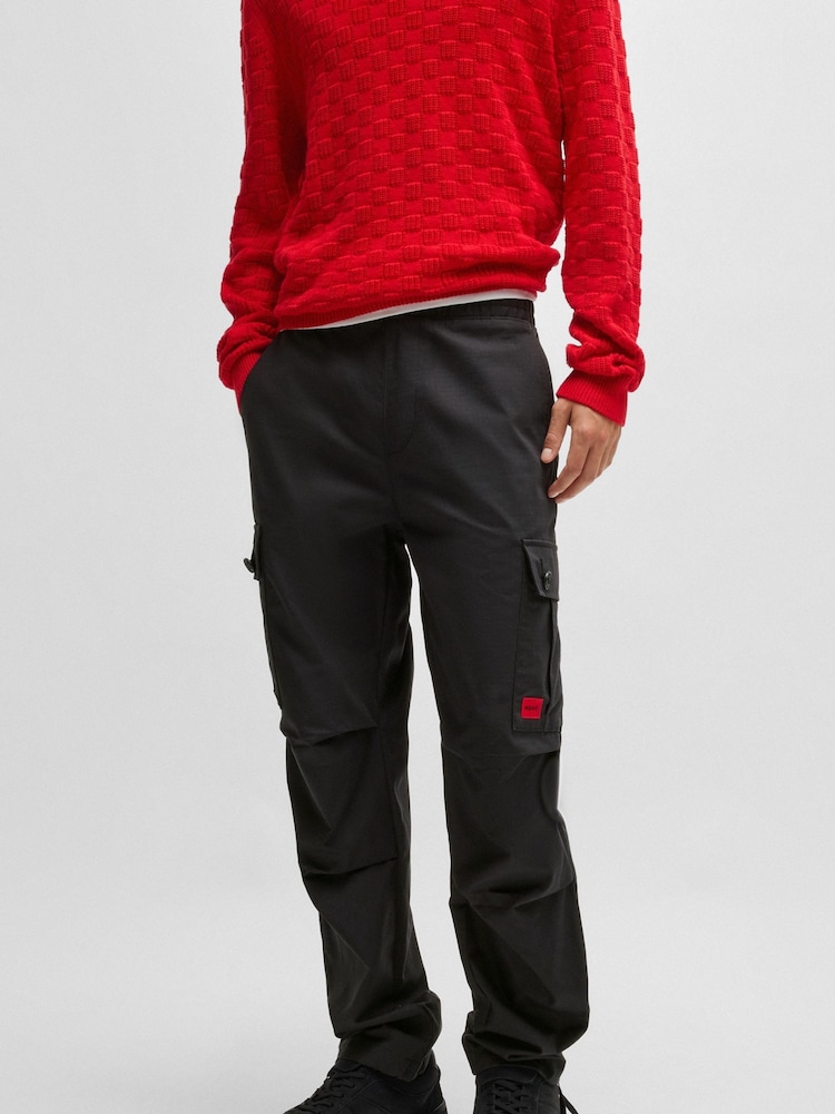 HUGO Grey Garlo 100% Cotton Trousers - Image 7 of 11