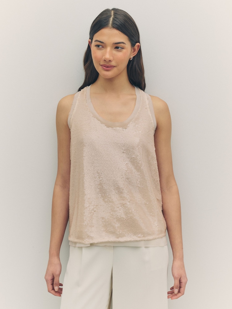 BOSS Brown Sequin Vest - Image 1 of 5
