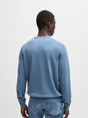 BOSS Blue Kanovano Regular-Fit Box Logo Jumper - Image 2 of 5