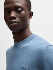 BOSS Blue Kanovano Regular-Fit Box Logo Jumper - Image 4 of 5