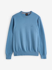 BOSS Blue Kanovano Regular-Fit Box Logo Jumper - Image 5 of 5
