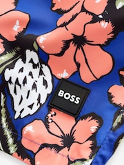BOSS Blue Piranha Printed Swim Shorts - Image 3 of 4