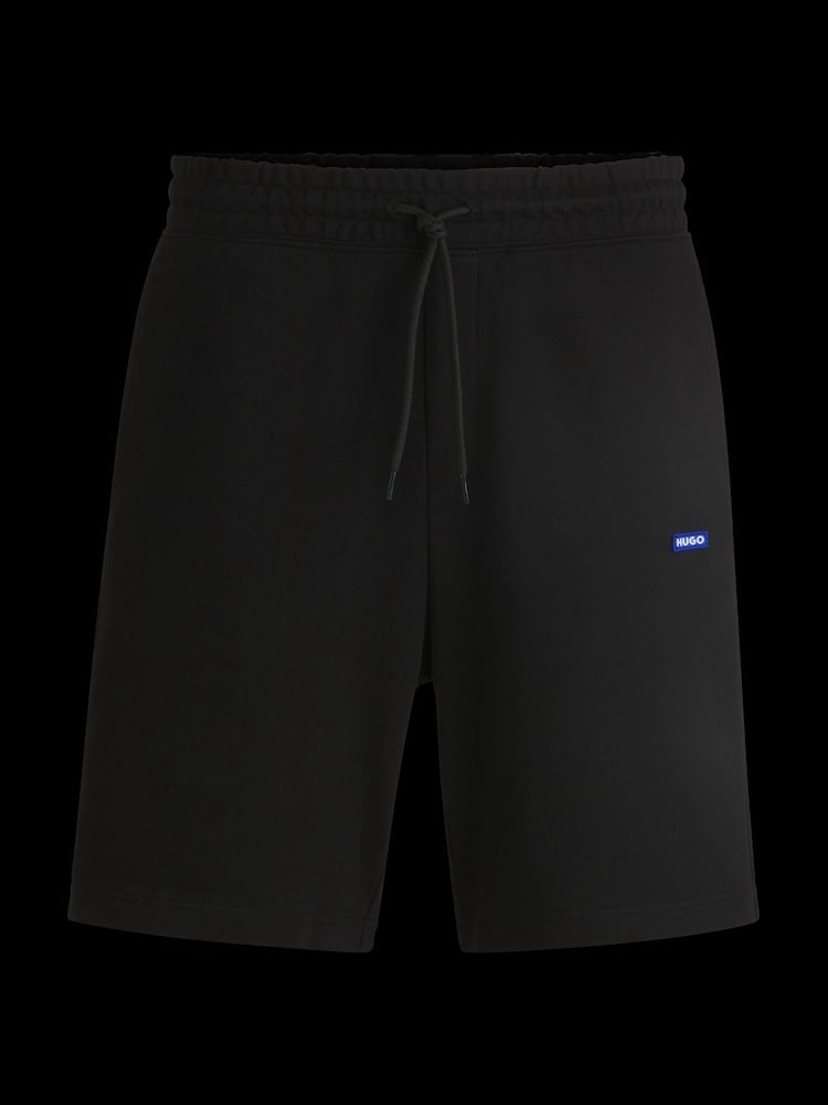 HUGO Black Logo Sweat 100% Cotton  Shorts - Image 6 of 7