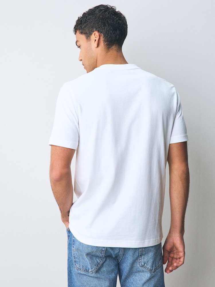 BOSS White Regular Fit Graphic 100% Cotton T-Shirt - Image 2 of 5
