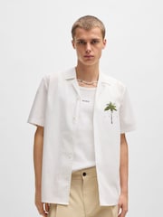HUGO White Relaxed Fit Ellino 100% Cotton Shirt - Image 1 of 7