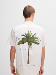 HUGO White Relaxed Fit Ellino 100% Cotton Shirt - Image 2 of 7