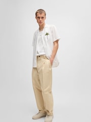 HUGO White Relaxed Fit Ellino 100% Cotton Shirt - Image 3 of 7