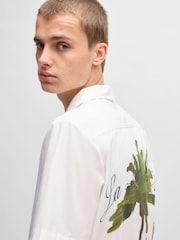 HUGO White Relaxed Fit Ellino 100% Cotton Shirt - Image 5 of 7