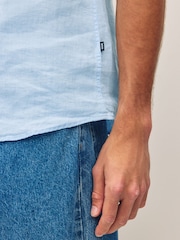 BOSS Blue Slim Fit Roan 100% Linen Shirt - Image 4 of 5