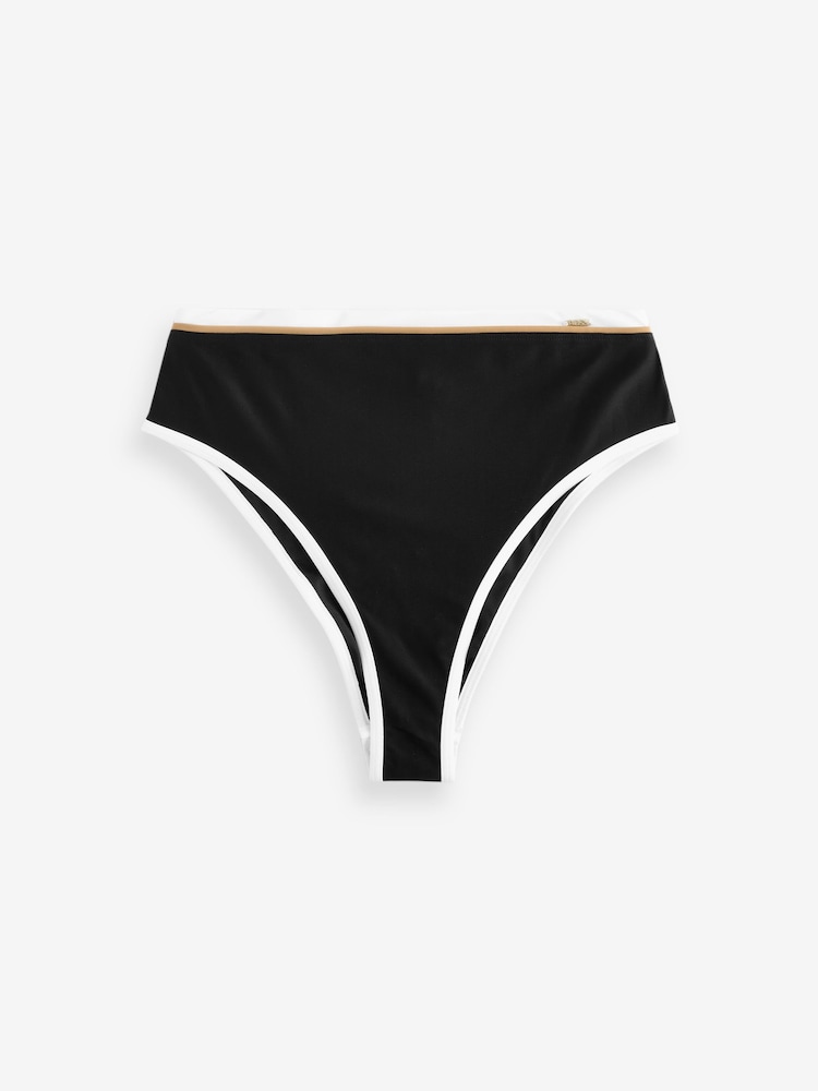 BOSS High Waisted Signature Stripe Bikini Bottoms - Image 1 of 2