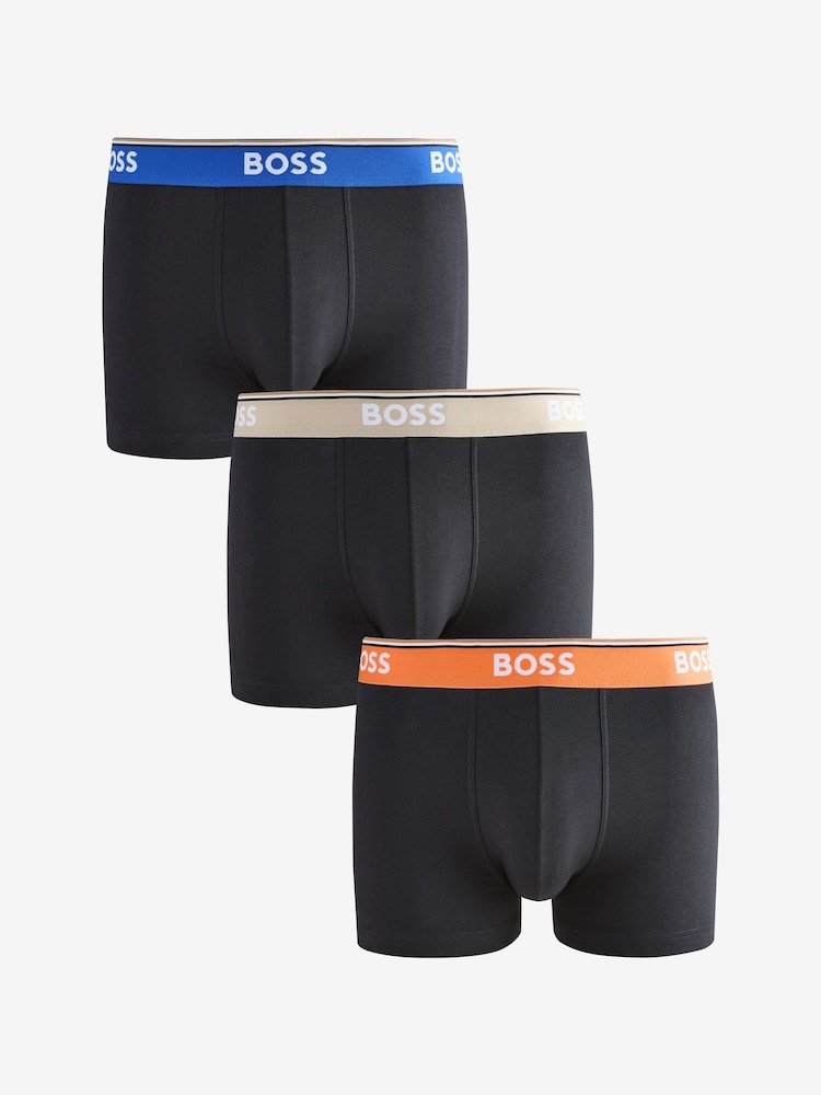 Черный/хром - BOSS Power Logo Boxers 3 Pack - Image 1 of 6