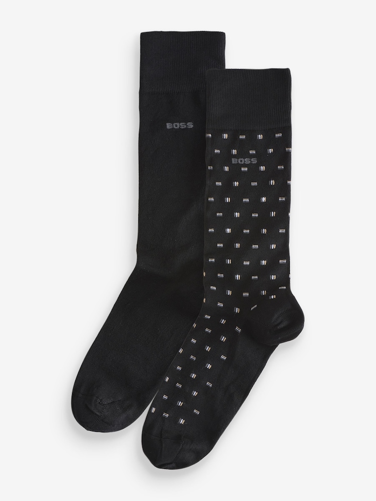 BOSS Black Logo Socks 2 Pack - Image 1 of 5
