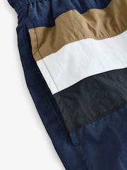BOSS Blue Louis Stripe Swim Shorts - Image 8 of 10