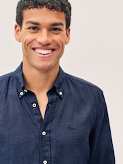 BOSS Blue Regular Fit 100% Linen Shirt - Image 3 of 6