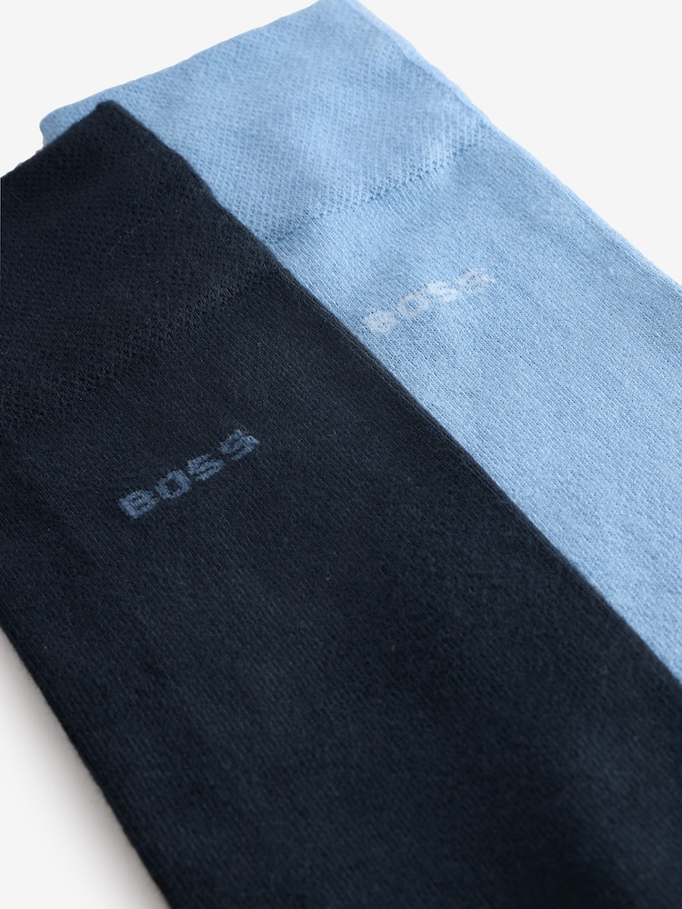 BOSS Blue Logo Socks 2 Pack - Image 4 of 5