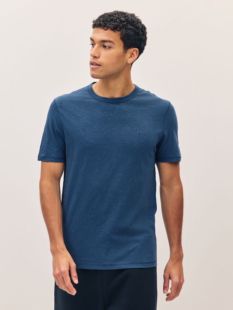 BOSS Dark Blue Regular Fit Logo T-Shirt - Image 1 of 4
