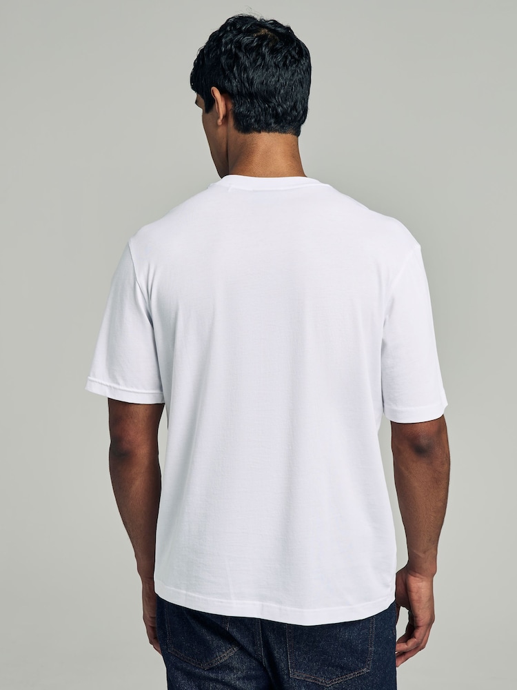 HUGO White Graphic Logo 100% Cotton T-Shirt - Image 2 of 4