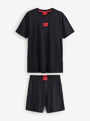 HUGO Black Loungewear T-Shirt and Shorts Set - Image 1 of 6