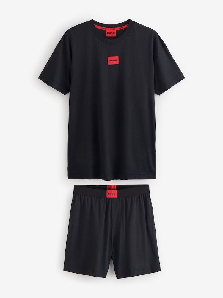 HUGO Black Loungewear T-Shirt and Shorts Set - Image 1 of 6