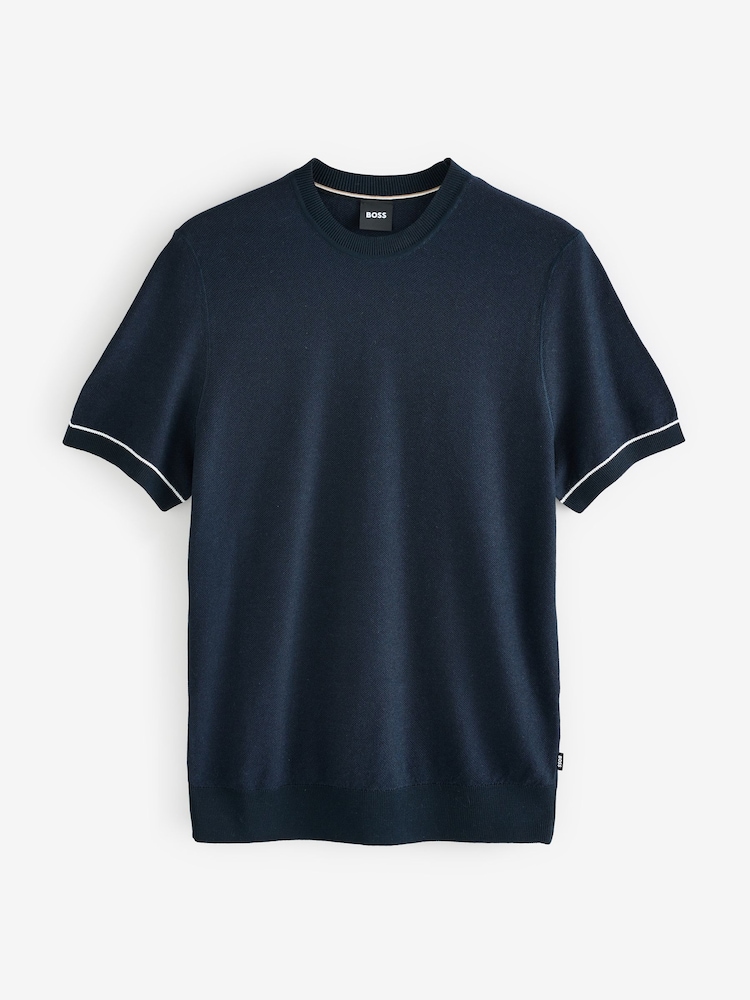 BOSS Blue Regular-Fit Crew Neck T-Shirt - Image 1 of 1