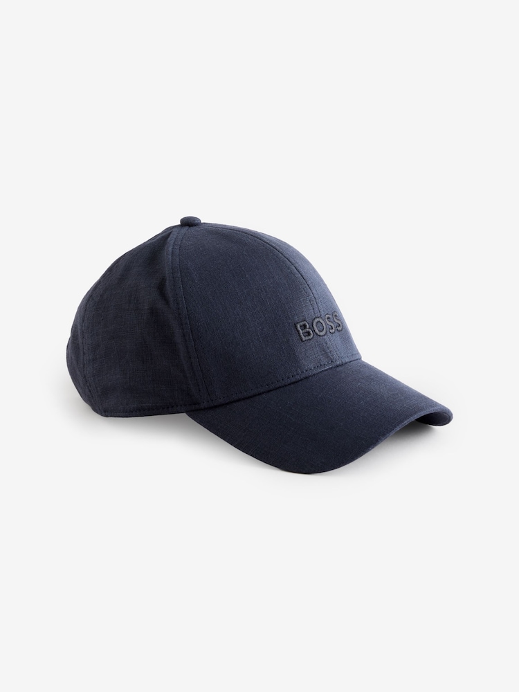 BOSS Blue Embroidered Logo Cap - Image 1 of 3 BOSS Blue Embroidered Logo Cap - Image 1 of 3