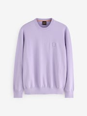 BOSS Purple Regular Fit Kanovano Box Logo Jumper - Image 1 of 1
