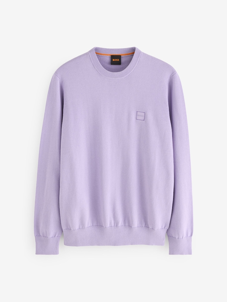 BOSS Purple Regular Fit Kanovano Box Logo Jumper - Image 1 of 1