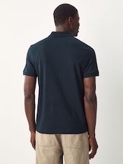 BOSS Blue Slim Fit Zip Neck Polo Shirt - Image 2 of 4
