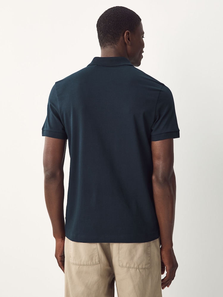 BOSS Blue Slim Fit Zip Neck Polo Shirt - Image 2 of 4
