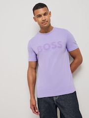 Morado - BOSS Large Logo Graphic 100% Cotton T-Shirt - Imagen 1 de 4